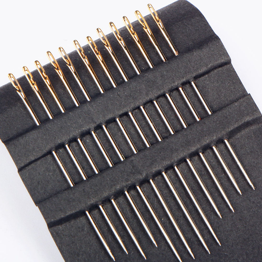 Needles Multi-size Side Opening 12Pcs Stainless Steel Darning Sewing Household Tools Hand