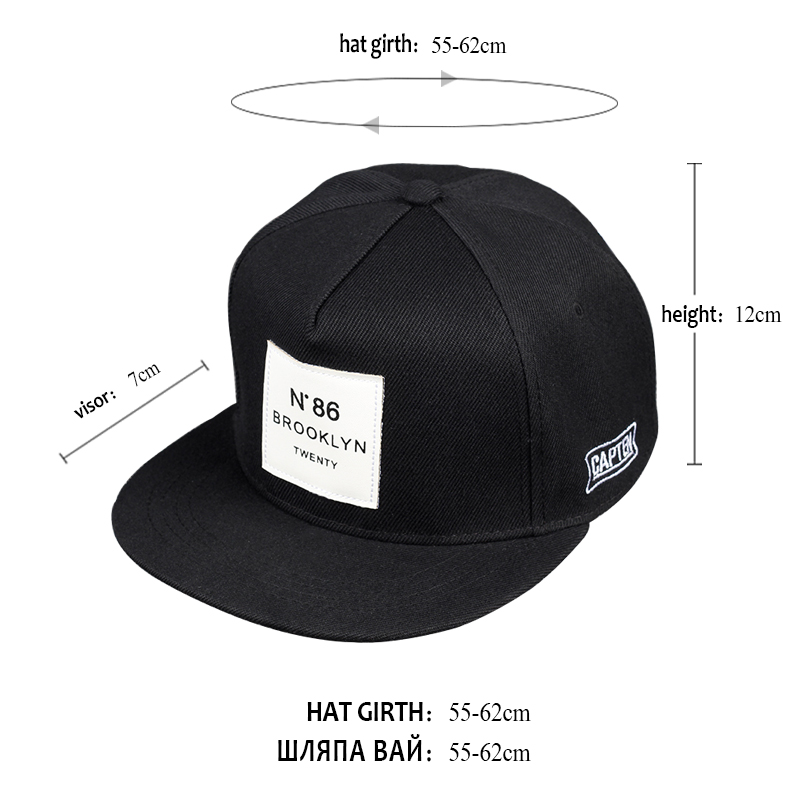 New Men ROOKLYN Letters Solid Color Patch Baseball Cap Hip Hop Caps Leather Sun Hat Snapback Hats