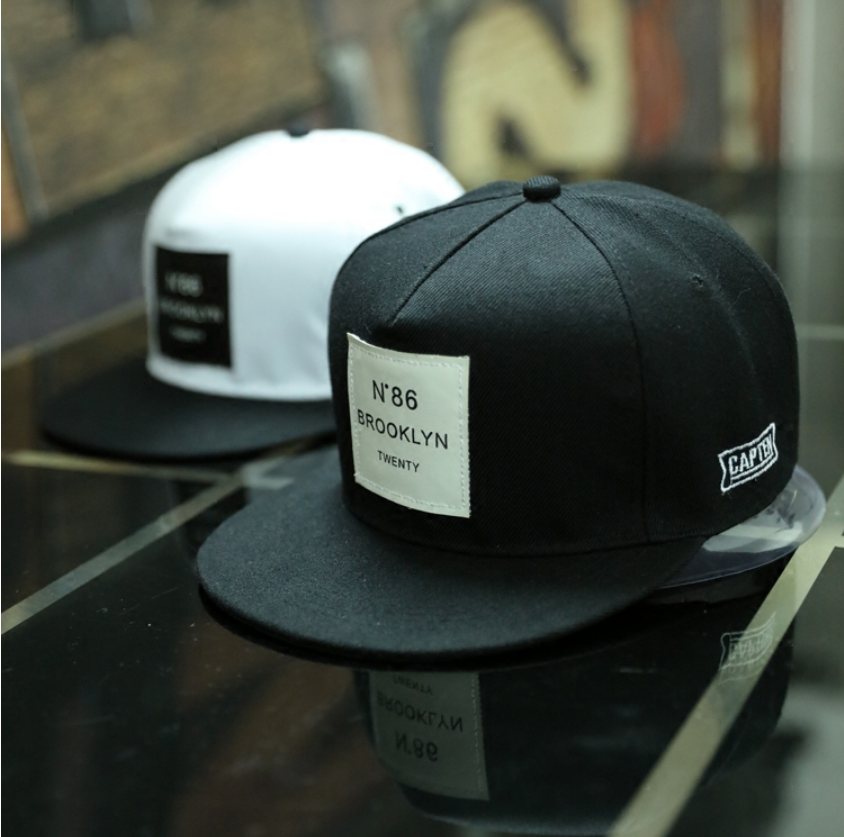 New Men ROOKLYN Letters Solid Color Patch Baseball Cap Hip Hop Caps Leather Sun Hat Snapback Hats