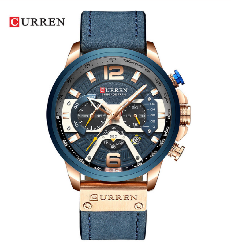 CURREN Casual Men's Watches Blue Top Brand Luxury Military Leather Wrist Watch Clock Wristwatch