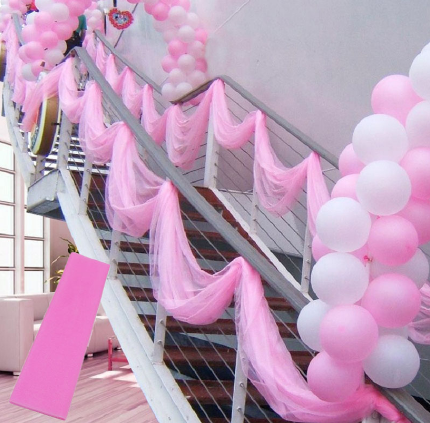 Mariage Yarn Tulle Roll Sheer Crystal Organza Fabric Birthday Event Party Wedding Decoration