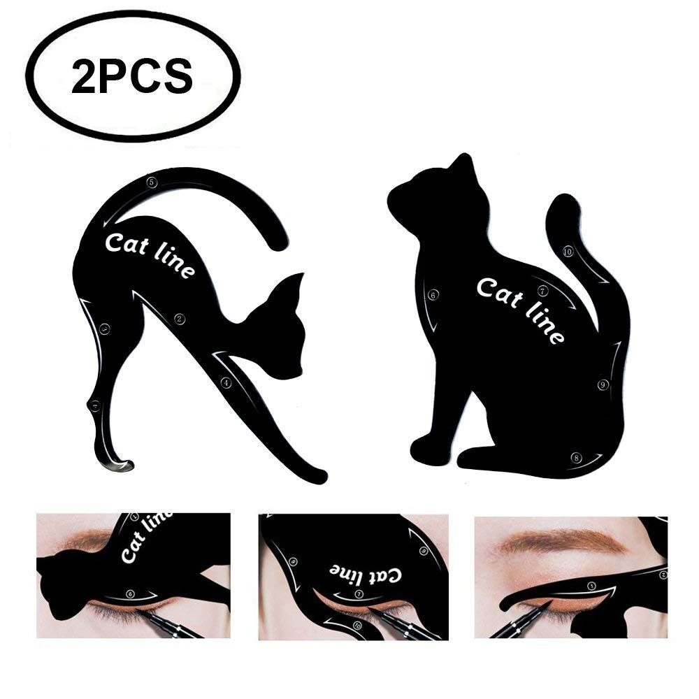 2Pcs Eye Liner Makeup Cat Eye Eyeliner New Eyeliner Stencil Models Eyebrow Eye Liner Template Tool view 3