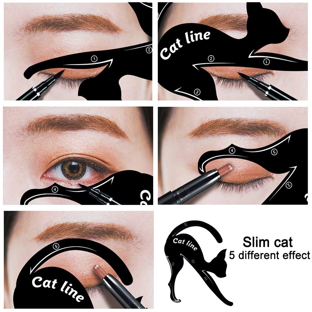 2Pcs Eye Liner Makeup Cat Eye Eyeliner New Eyeliner Stencil Models Eyebrow Eye Liner Template Tool view 4