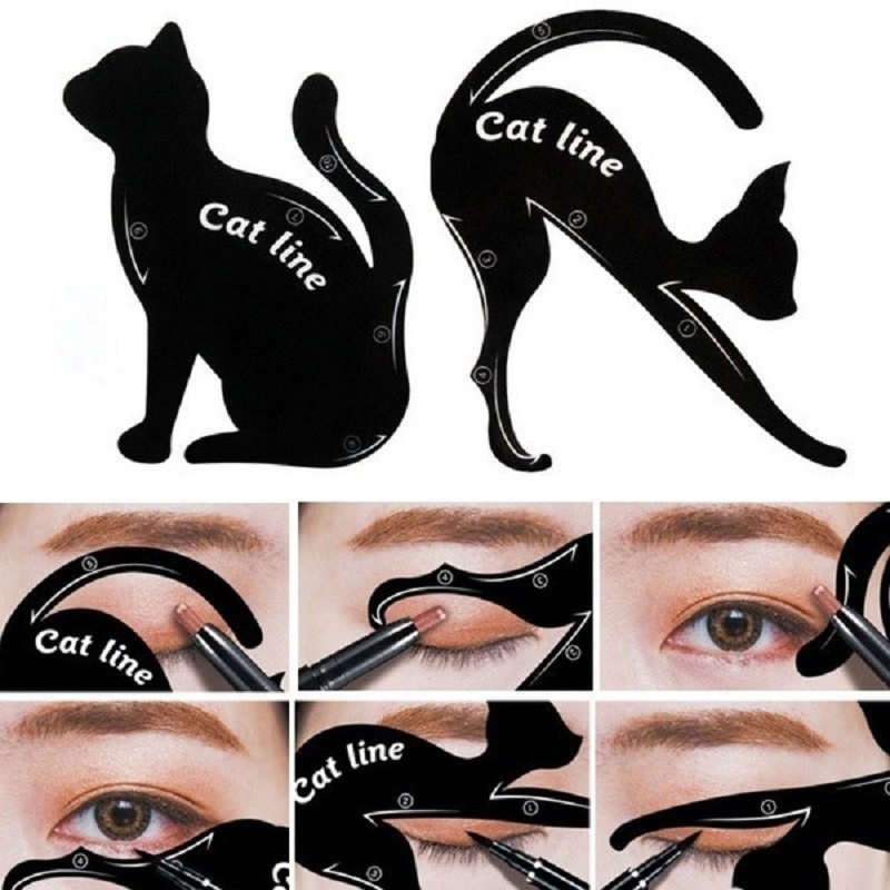 2Pcs Eye Liner Makeup Cat Eye Eyeliner New Eyeliner Stencil Models Eyebrow Eye Liner Template Tool view 5