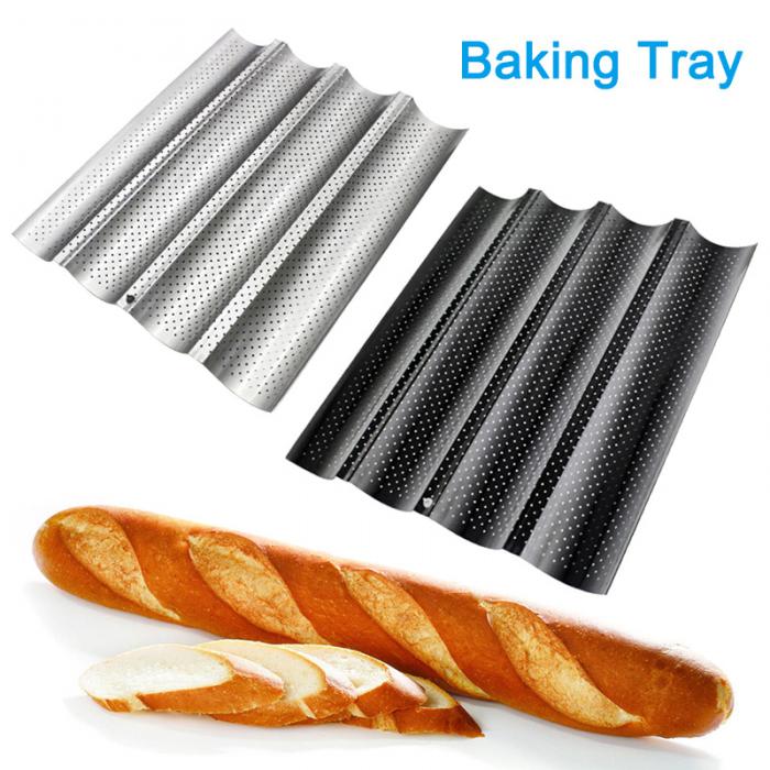 French Bread Baking Mold Bread Wave Baking Tray Cake Baguette Mold Pans 2/3/4 Groove Waves Baking