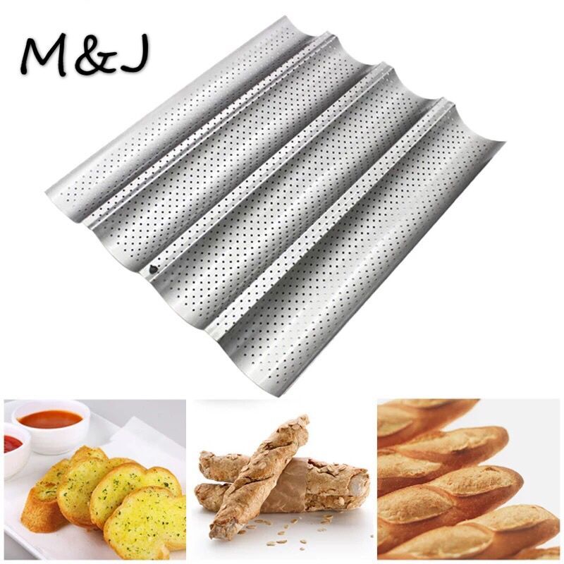 French Bread Baking Mold Bread Wave Baking Tray Cake Baguette Mold Pans 2/3/4 Groove Waves Baking
