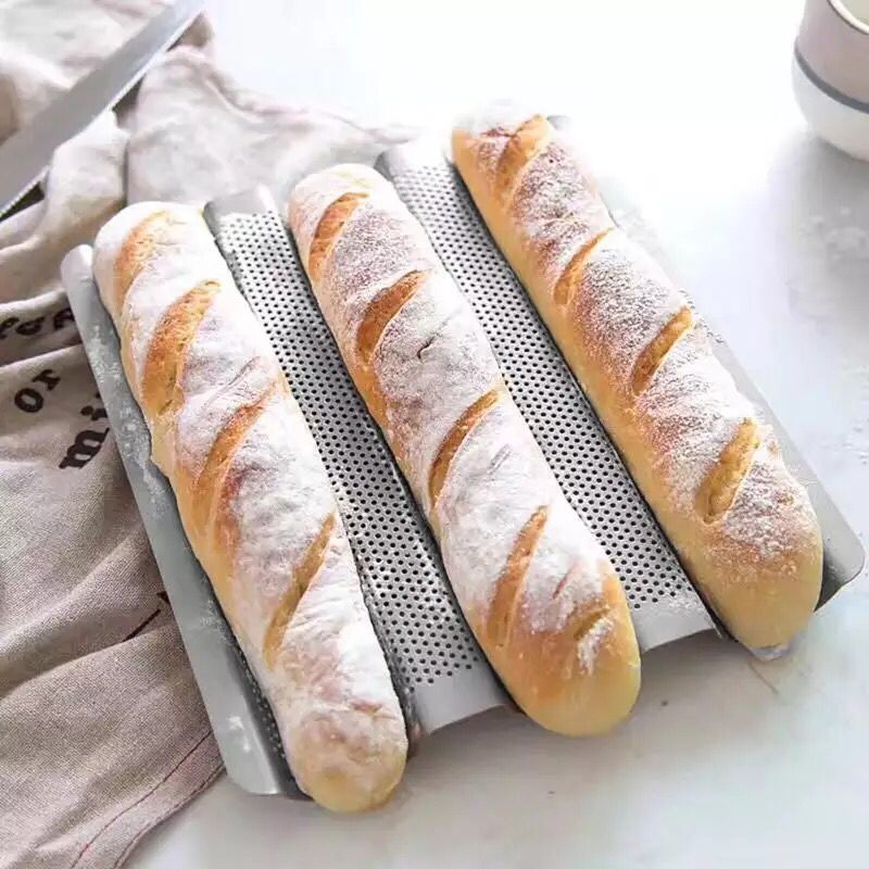 French Bread Baking Mold Bread Wave Baking Tray Cake Baguette Mold Pans 2/3/4 Groove Waves Baking