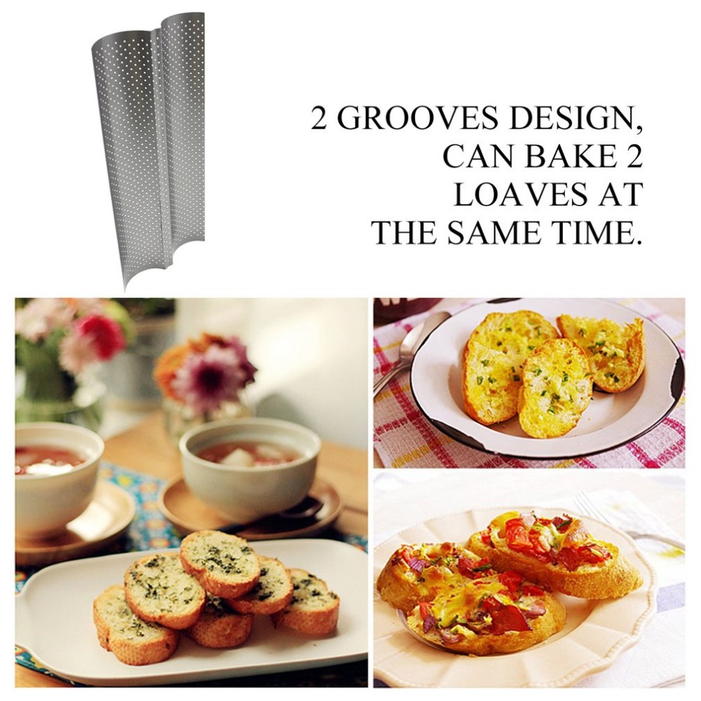 French Bread Baking Mold Bread Wave Baking Tray Cake Baguette Mold Pans 2/3/4 Groove Waves Baking