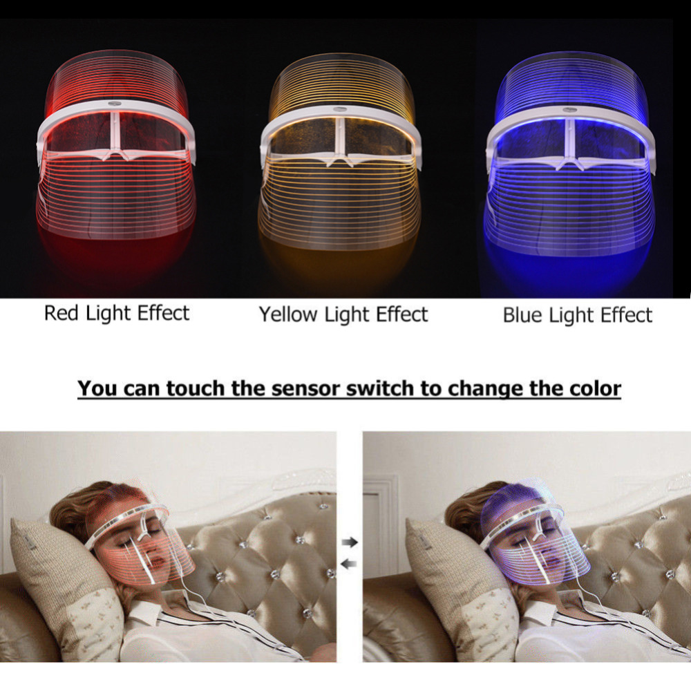 LED Light Therapy Face Mask Facial SPA Treatment Anti-aging Anti Acne Wrinkle Removal Skin Tighten