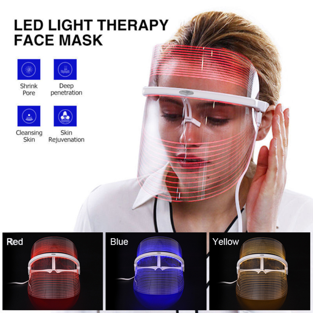 LED Light Therapy Face Mask Facial SPA Treatment Anti-aging Anti Acne Wrinkle Removal Skin Tighten