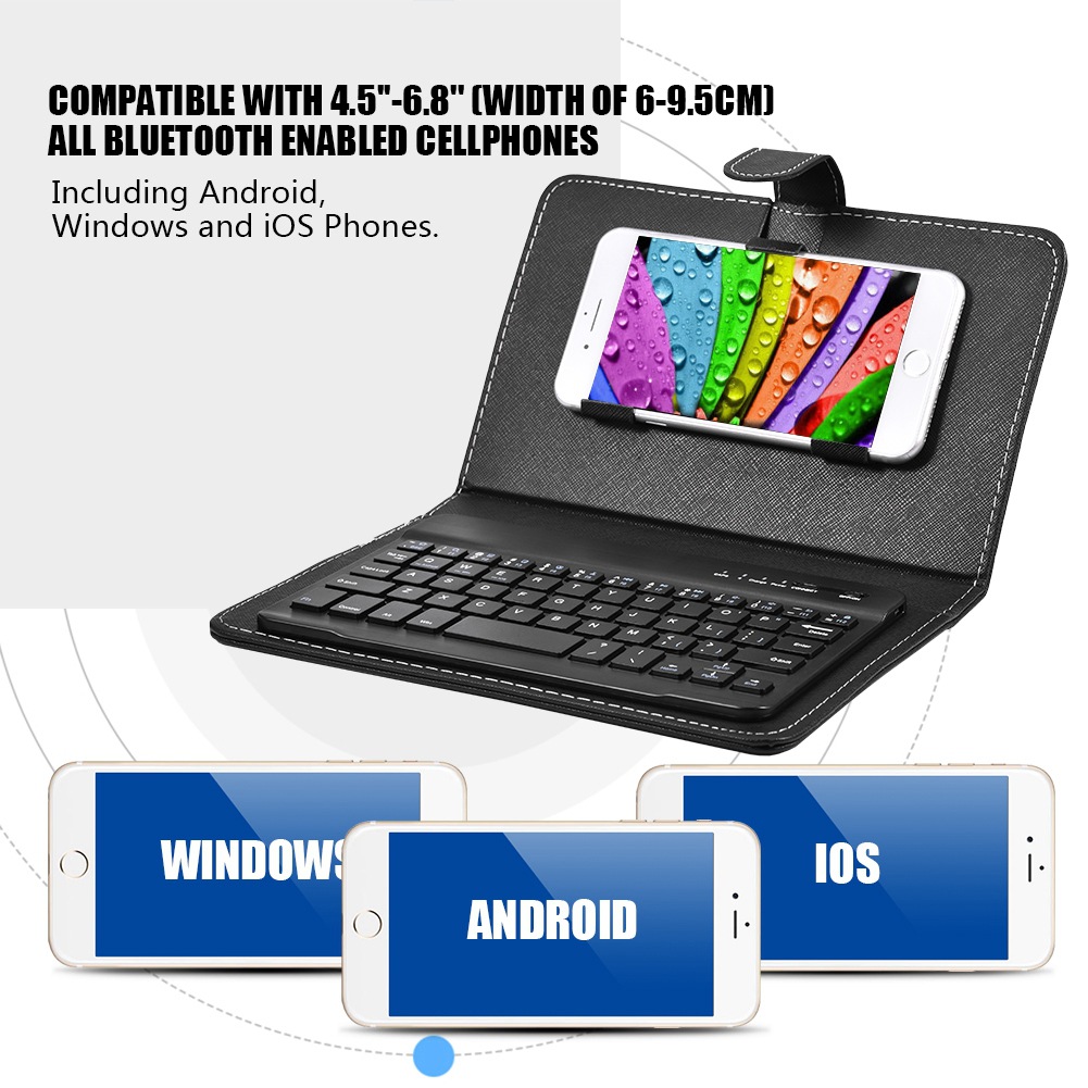 Protective Wireless Keyboard Case for iPhone Huawei Samsung Mobile Phones with Bluetooth Keyboard