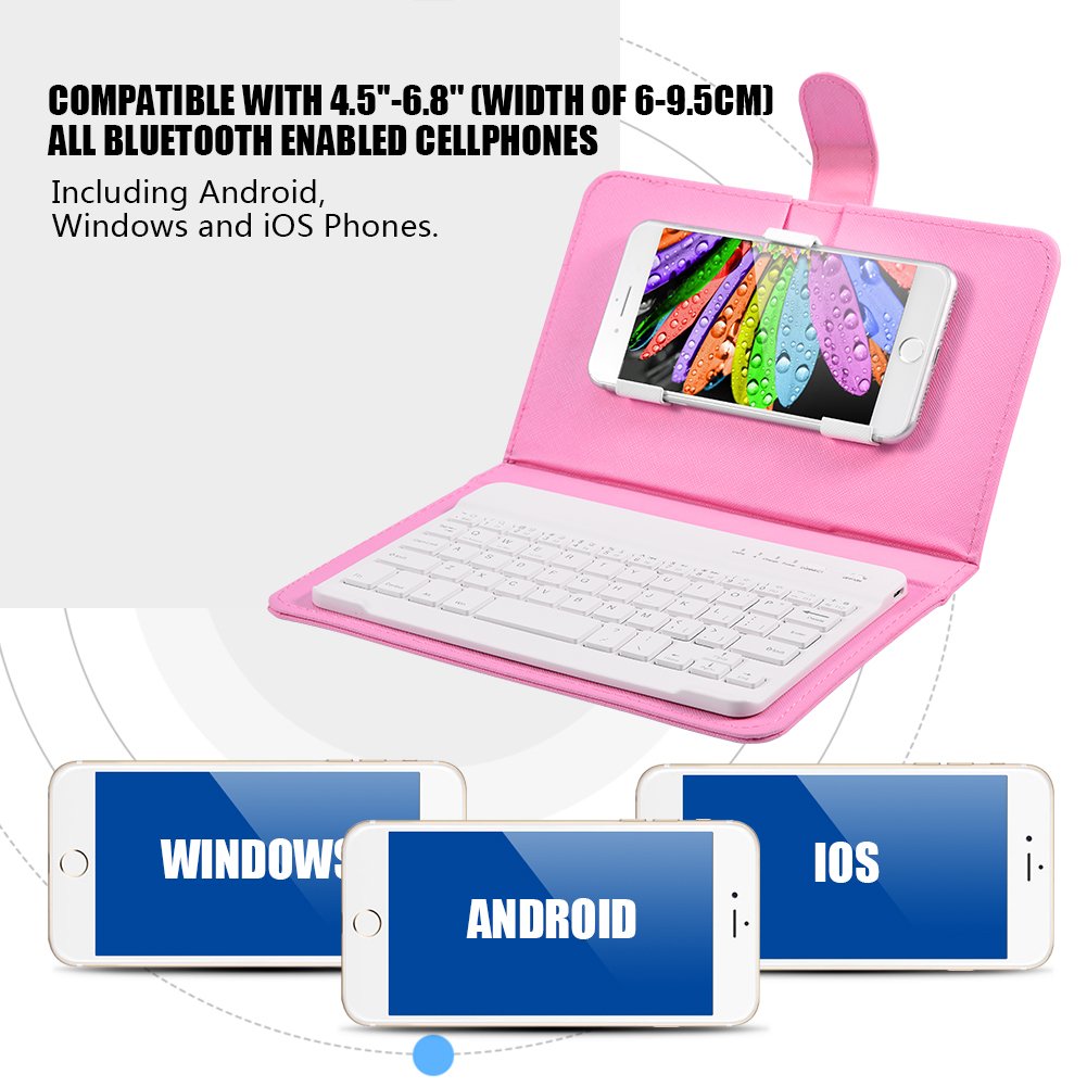 Protective Wireless Keyboard Case for iPhone Huawei Samsung Mobile Phones with Bluetooth Keyboard