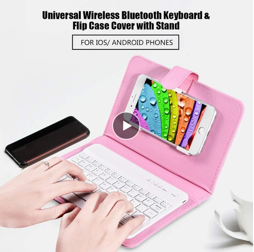 Protective Wireless Keyboard Case for iPhone Huawei Samsung Mobile Phones with Bluetooth Keyboard