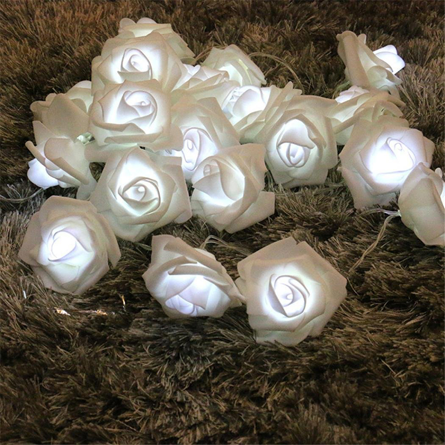 Rose Flower LED String Lights Battery Operated Christmas Lights For Valentine Wedding Home Decor