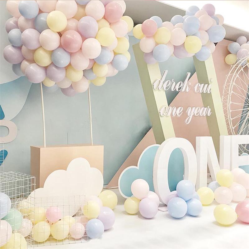 100Pcs Macarons Ballons Pastel Party Candy Balloons Birthday Party Decorations Baby Shower Wedding