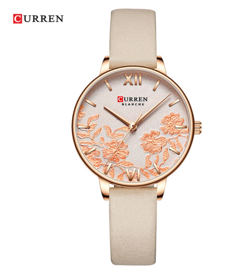 CURREN Women's Watches Top Brand Luxury Stainless Steel Strap Wristwatch Rose Clock Watch Sales