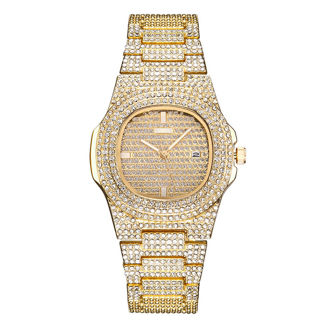 Hot Rose Gold Women's Watches Stainless Steel Band Watch Fashion Quartz Gold Watch Crystal Diamond