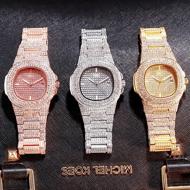 Hot Rose Gold Women's Watches Stainless Steel Band Watch Fashion Quartz Gold Watch Crystal Diamond