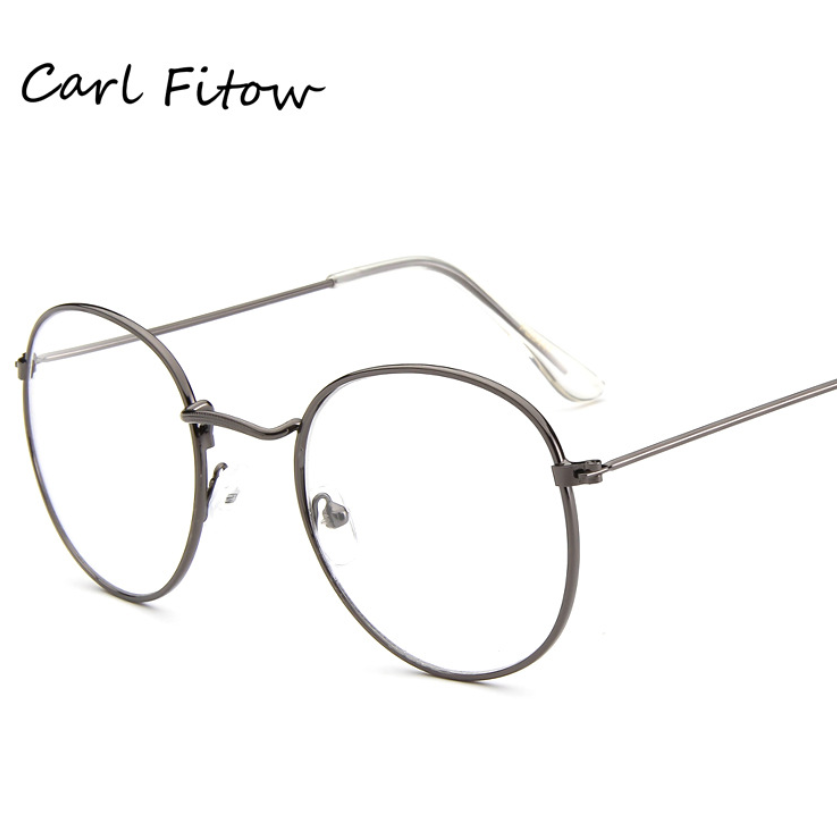 New Designer Women Glasses Optical Frames Metal Round Glasses Frame Clear lens Eyeware Silver Gold
