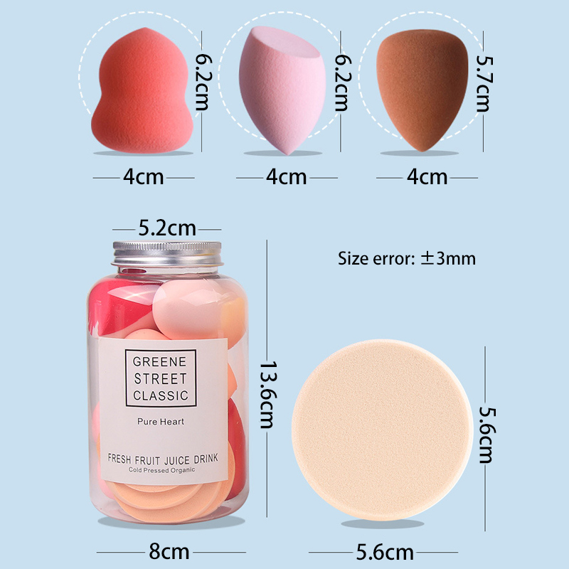 10Pcs Makeup Puff Foundation Sponge Powder Cream Blending Face Beauty Blenders Makeup with Bottle