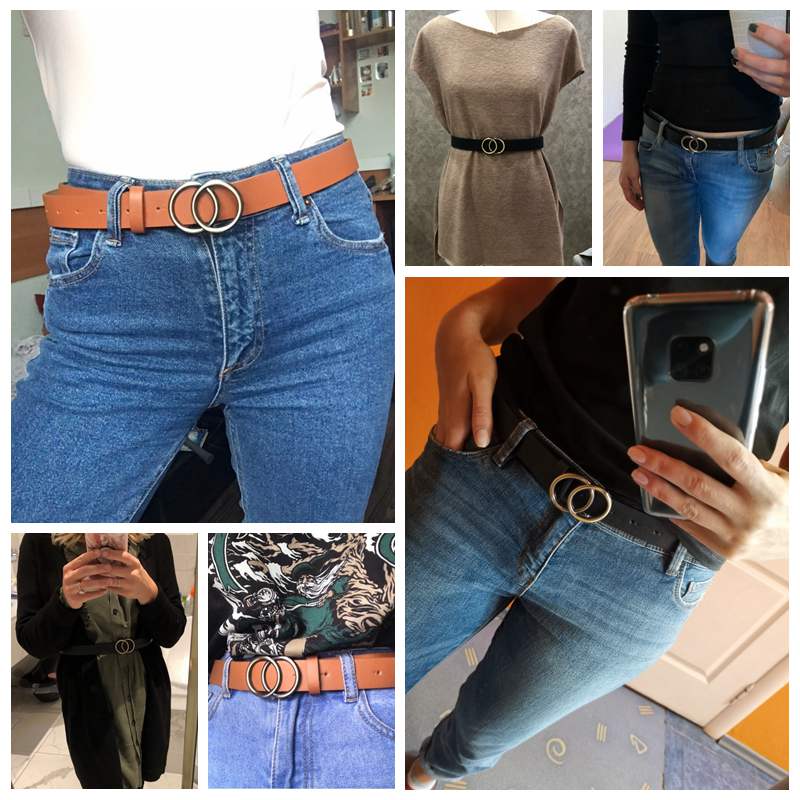 New Fashion Round Buckle Belts Women Casual Belt Ladies Jeans With Dress Belt For Trousers