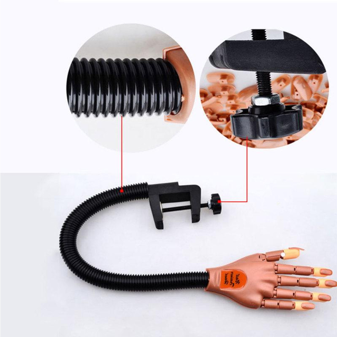 Professional Practice Hand Nail Tips Nail Art Hands MannequinAdjustable Nail Art Model Hand Manicure view 4