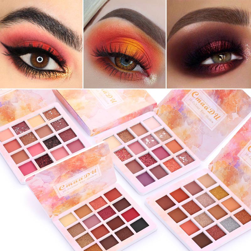 16 Colors Makeup Eyeshadow Palette Diamond Shimmer Glitter Eye Shadow Waterproof Makeup Cosmetic