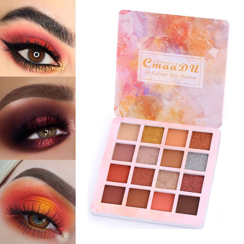 16 Colors Makeup Eyeshadow Palette Diamond Shimmer Glitter Eye Shadow Waterproof Makeup Cosmetic