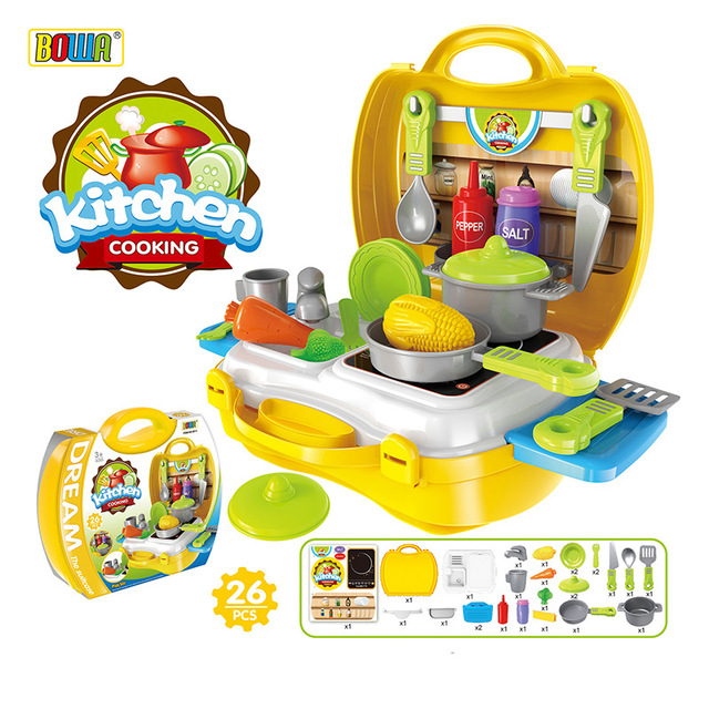 Kids Suitcase Toys Doctor Kitchen Make Up Set Toys With Hard Case Xmas Birthday Gifts Role Playsets