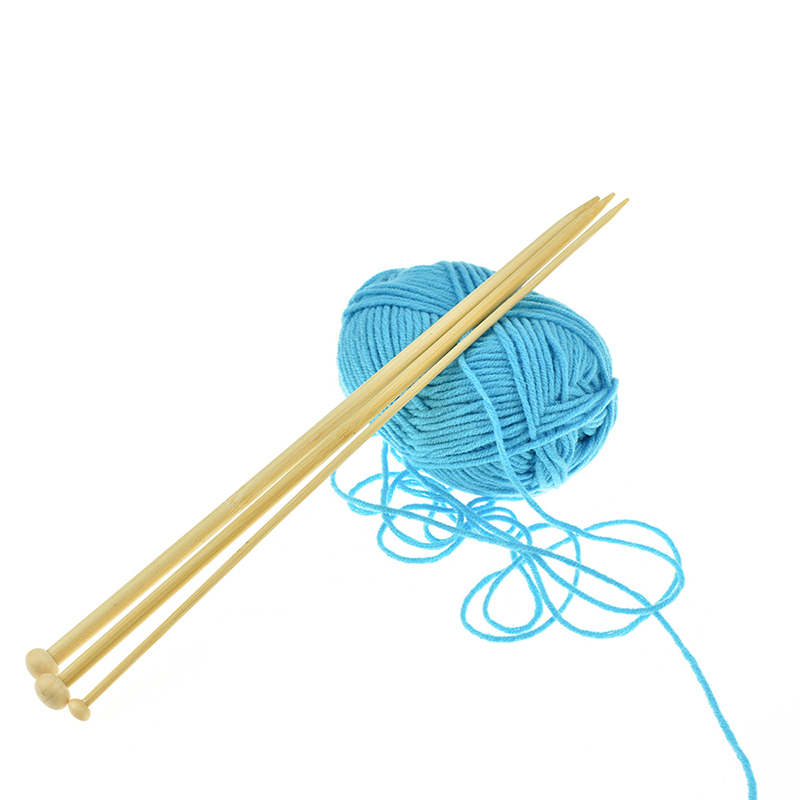 M&amp;J New 36pcs Bamboo Straight Knitting Needles Set Sewing Set Making Sweaters Scarves Tools