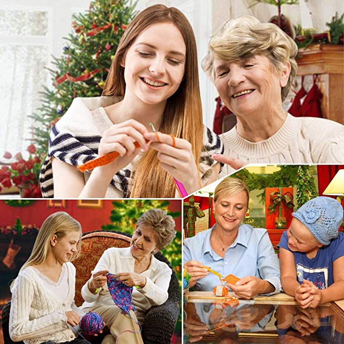 M&amp;J New 36pcs Bamboo Straight Knitting Needles Set Sewing Set Making Sweaters Scarves Tools