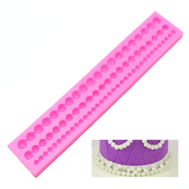 Silicone Cake Mold Long Pearl String Beads Fondant Cutter Silicone Pearl Mold Fondant Cake Decor