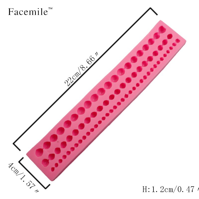 Silicone Cake Mold Long Pearl String Beads Fondant Cutter Silicone Pearl Mold Fondant Cake Decor