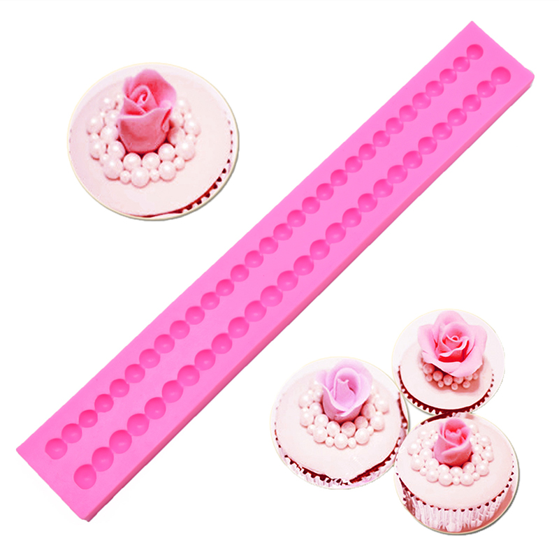 Silicone Cake Mold Long Pearl String Beads Fondant Cutter Silicone Pearl Mold Fondant Cake Decor