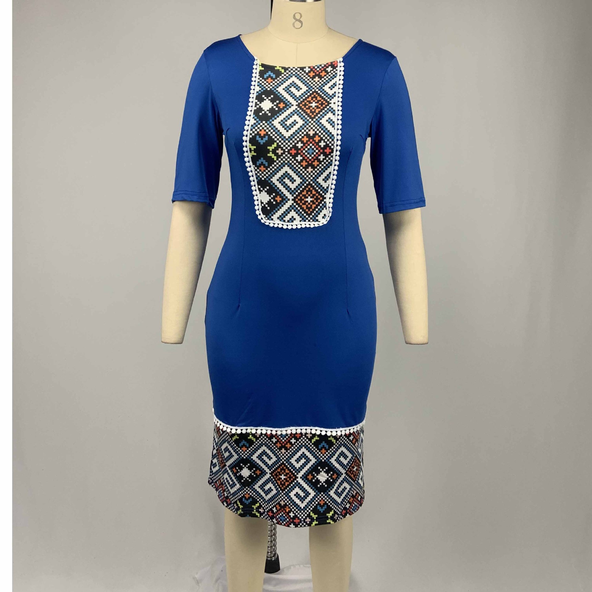 New Dresses Women Casual Dresses Plus Size Ethnic Print Office Pencil Bodycon Dress Sexy Party Dress
