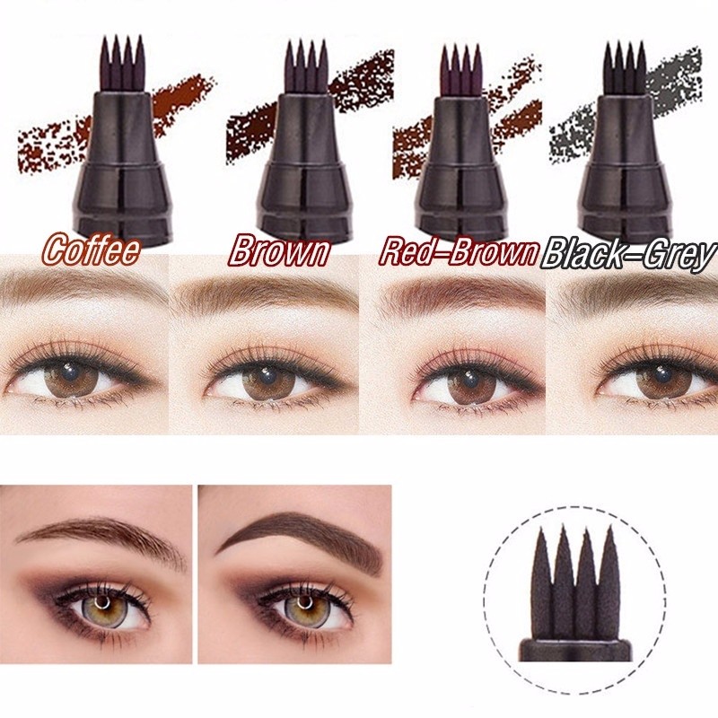 New Waterproof Natural Eyebrow Pen Four-claw Eye Brow Tint Fork Tip Eyebrow Tattoo Pencil Makeup view 8