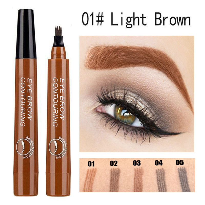 New Waterproof Natural Eyebrow Pen Four-claw Eye Brow Tint Fork Tip Eyebrow Tattoo Pencil Makeup view 9