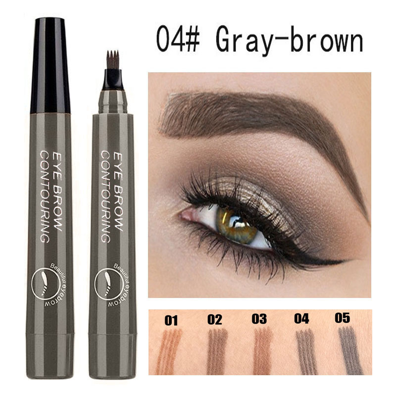 New Waterproof Natural Eyebrow Pen Four-claw Eye Brow Tint Fork Tip Eyebrow Tattoo Pencil Makeup view 6