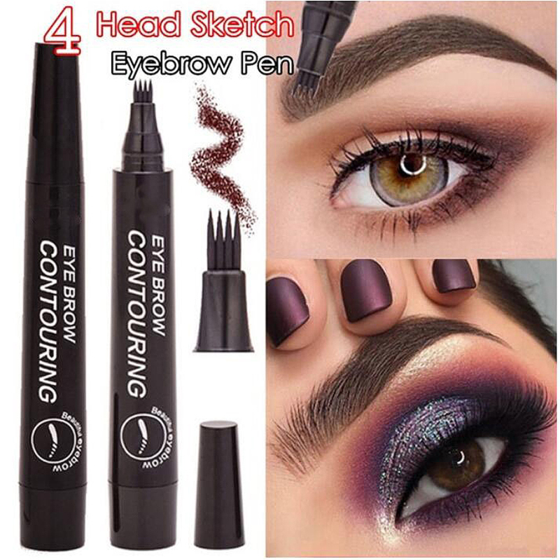 New Waterproof Natural Eyebrow Pen Four-claw Eye Brow Tint Fork Tip Eyebrow Tattoo Pencil Makeup view 3