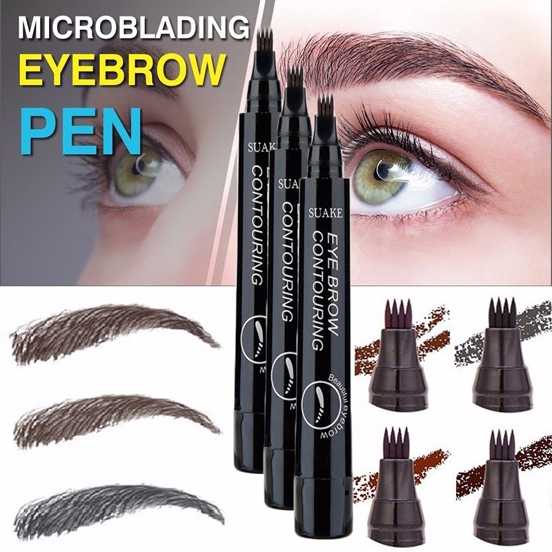 New Waterproof Natural Eyebrow Pen Four-claw Eye Brow Tint Fork Tip Eyebrow Tattoo Pencil Makeup view 4