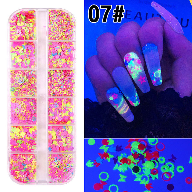 12 Grid/Set Holographic Nail Glitter Sequins Sparkly 3D Thin Butterfly Decor Nail Art Stick on Nails view 6