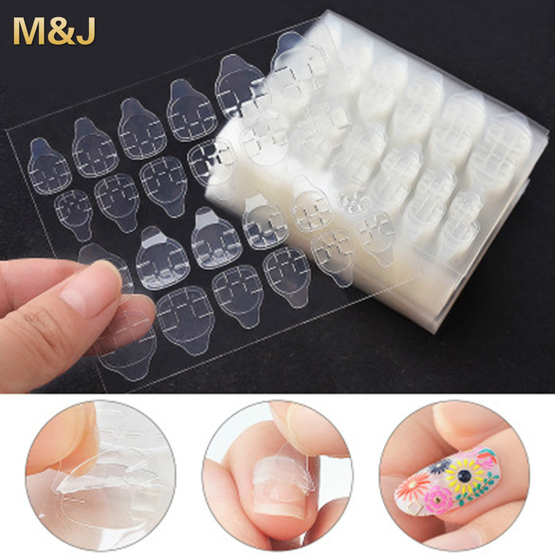 10Sheet/240Pcs False Nails Sticker Double-Side Adhesive Tapes Stickers Fake Nail Tips Stick on Nails