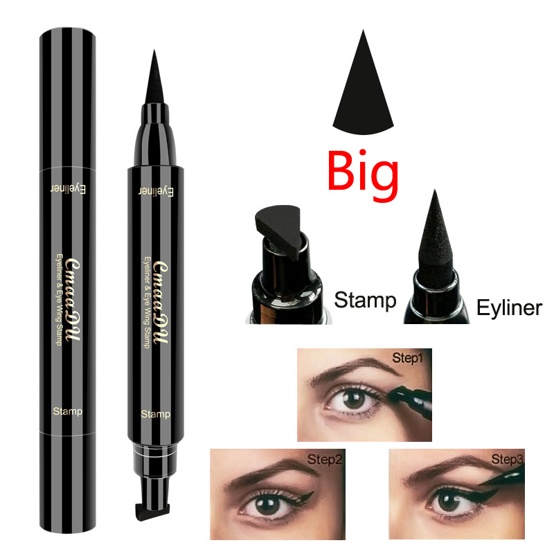 New 2 In1 Eyeliner Stamp Liquid Eyeliner Pencil Makeup Stamps Seal Pen Stamp Waterproof Eyeliner view 2