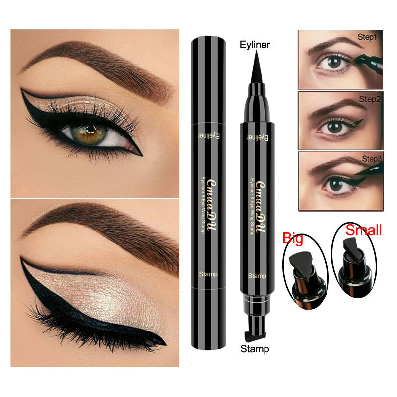 New 2 In1 Eyeliner Stamp Liquid Eyeliner Pencil Makeup Stamps Seal Pen Stamp Waterproof Eyeliner view 7