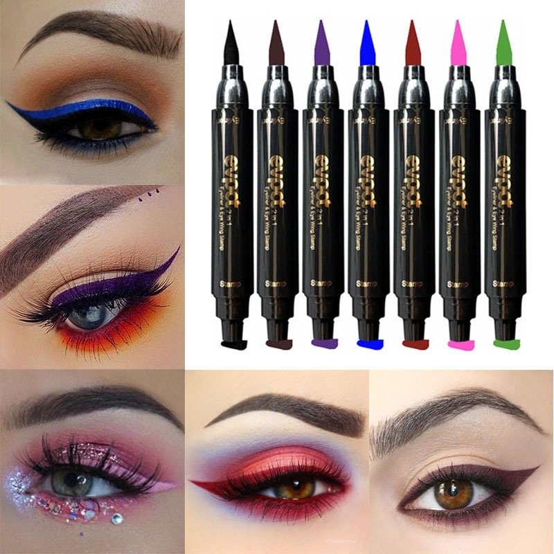 Colorful Long-lasting Liquid Eyeliner Pen Waterproof Fast Dry Pencil Cosmetic Double-ended MakeUp view 4
