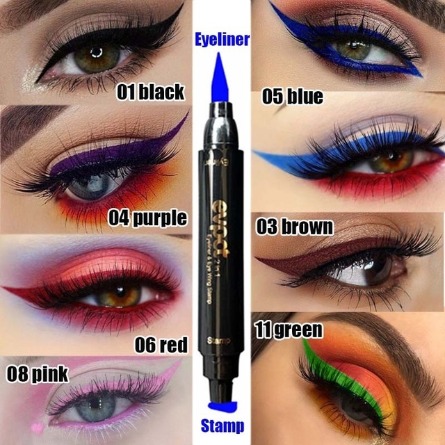 Colorful Long-lasting Liquid Eyeliner Pen Waterproof Fast Dry Pencil Cosmetic Double-ended MakeUp view 3