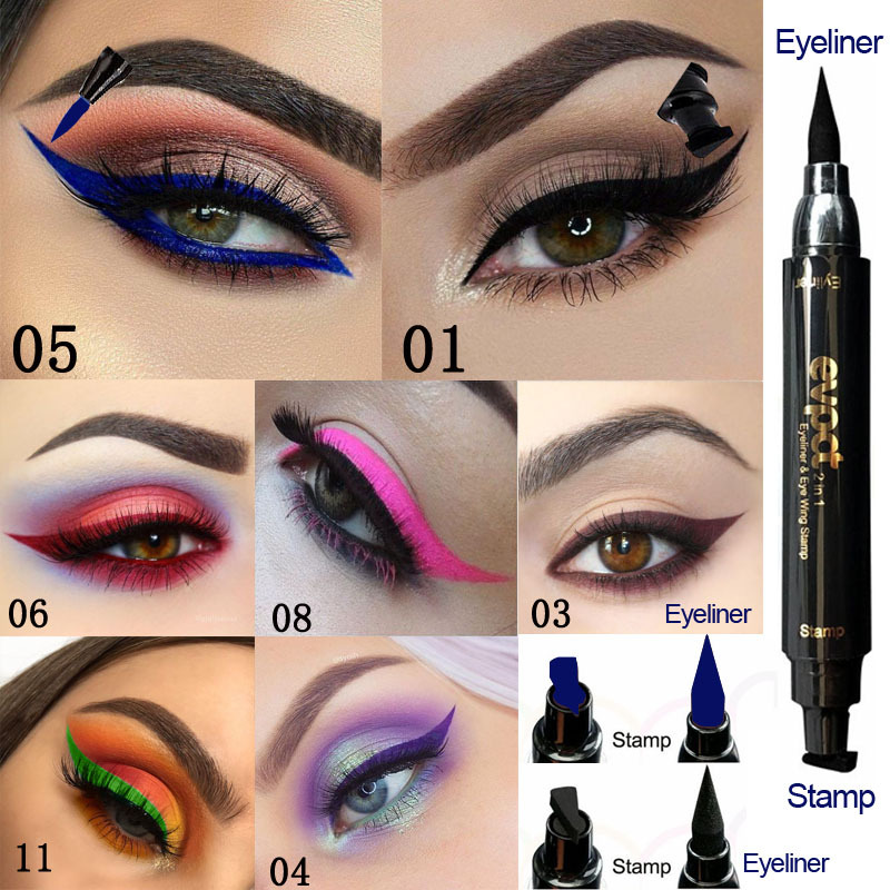 Colorful Long-lasting Liquid Eyeliner Pen Waterproof Fast Dry Pencil Cosmetic Double-ended MakeUp view 8