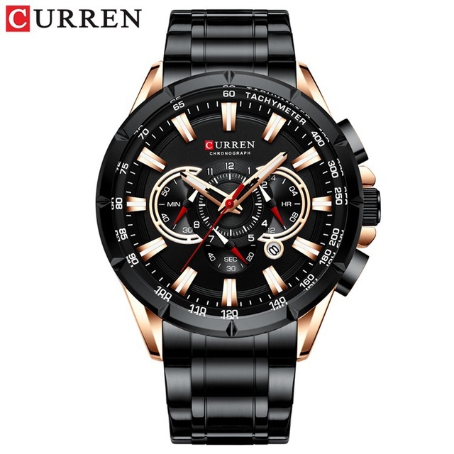 CURREN New Sport Chronograph Men's Watches Stainless Steel Band Wristwatch Quartz Watches Men Sales