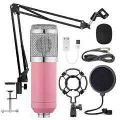 BM800 Karaoke Condenser Microphone Professional Studio Mic Recording Broadcasting Speaker System