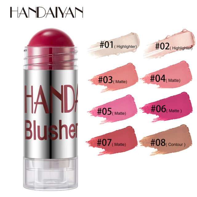 New Blush Makeup Cream Shimmer Contour Cheek Blusher Face Cosmetics Brighten Blush Stick Highlighter view 3